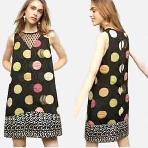 MAEVE Jacquard Polka Dot Cocktail Dress Size S